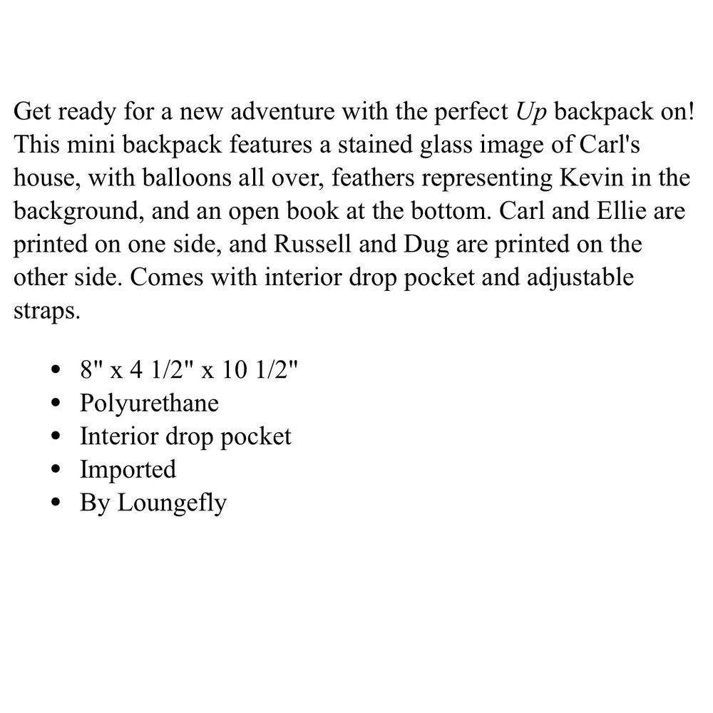 Loungefly Pixar Up Mini Backpack House Balloons‎ Stained Glass Bag NWT - Picture 5 of 5